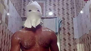 Erotic amateur masturbates naked in steamy bathroom tub