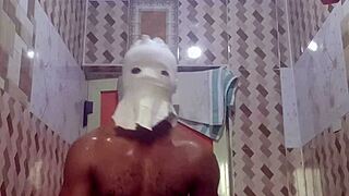 Erotic amateur masturbates naked in steamy bathroom tub