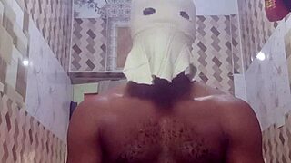 Erotic amateur masturbates naked in steamy bathroom tub