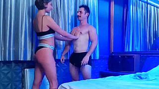 student horny for trainer's cock mid-workout blows him hard