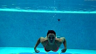 Naked Hungarian Sazan Cheharda Teases in Swimming Pool