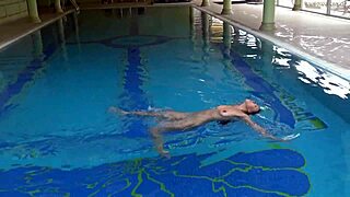 Naked Hungarian Sazan Cheharda Teases in Swimming Pool