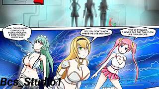 giantess growth suit expands her huge tits and ass for wild cowgirl ride