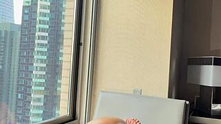 oh man druff pounds that ebony big booty so hard in hotel room... damn!