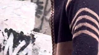 patricinha with pink pussy and small waist climbs hill desperate for street sex