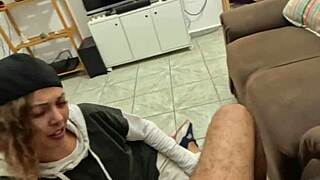 Lesbian Neighbor Dives Face First into Thick Cock