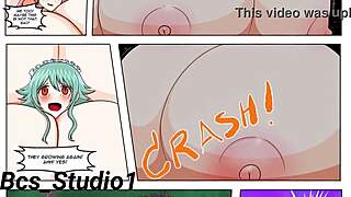 giantess growth suit expands her huge tits and ass for wild cowgirl ride