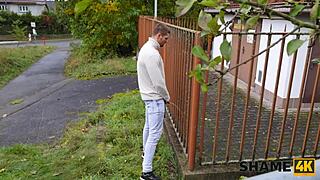 Shame4k: Texas Patti Fucks Homeless Stud Hard Behind Fence After Street Seduction