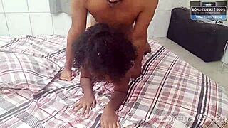 Skinny slut gets anal punishment for stealing mature guy in Rio