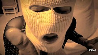 she gags hard deepthroating that monster cock closeup before swallowing huge cum load in pov