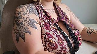 office friend, you love staring at my huge saggy tits dont you?