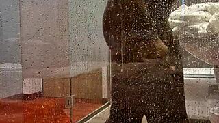 Budapest Shower Tease Turns Steamy with Monster Cock Reveal in Homemade Solo