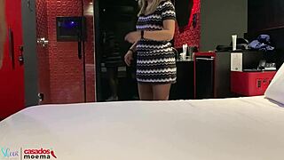 Brazilian housewife sneaks out with ass plug to cuckold husband in lingerie