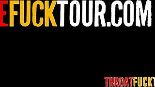 whoa this big tits latina with braces takes extreme face fucking after sloppy blowjob 😱🍆💦