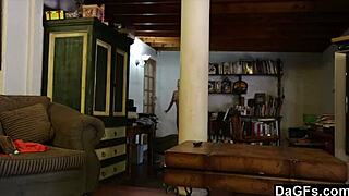 dude's dick smeared in lipstick from cute blonde's eager blowjob