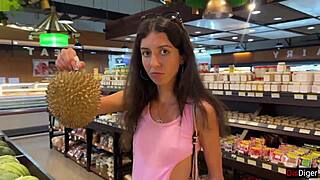 Teen Facial Cumwalk After Supermarket Toilet Blowjob Flashing