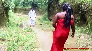 blonde fucks hairy african goddess outdoors doggystyle creampie bush