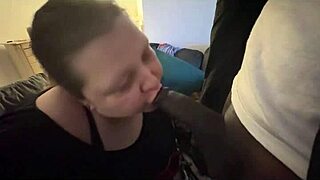 SUCKING THROBBING BIG BLACK COCK DEEP!