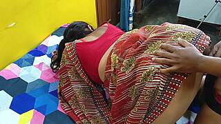 Newlywed indian housewife bends for rough village doggy pounding