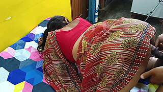 Newlywed indian housewife bends for rough village doggy pounding