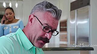 wifey's stepdaughter tricks her into footjob fetish play with charles dera and lilith grace