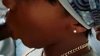 hey wanna see this tiny ebony slut suck and get facialed