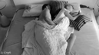 a quiet intimate midnight spooning with homemade milf couple