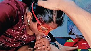 Indian bhabhi's mouth cumshot hides best sloppy deepthroat secrets