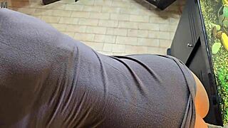 Friend's wife rams dildo deep while two pals blast cum all over it!