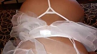 mexican anal scort in wife costume gets thong pounded