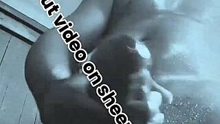 sneak peek at this horny mature bodybuilder's fast hardcore masturbation saga in black and white closeups