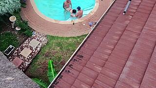 Hey neighbors, you throwing that wild pool orgy with all the wet pussy licking and fucking?
