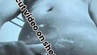 sneak peek at this horny mature bodybuilder's fast hardcore masturbation saga in black and white closeups