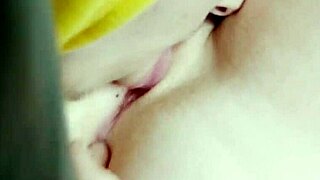 stepsister spreads wet pussy for my tongue close-up homemade licking makes her moan loud