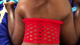 Country black babe bent over moaning on monster cock doggystyle