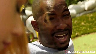 Hannah Hays bends for black stepdaddy's hardcore doggystyle cumshot!