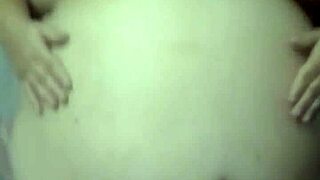 bold bbw big belly milf pussy pounded pov as husband rubs and cums