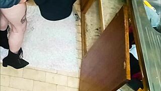 Neighbor bends over dripping wet pussy for doggystyle quickie orgasm ride