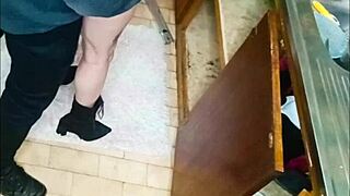 Neighbor bends over dripping wet pussy for doggystyle quickie orgasm ride