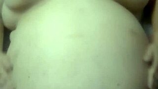 bold bbw big belly milf pussy pounded pov as husband rubs and cums