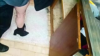 Neighbor bends over dripping wet pussy for doggystyle quickie orgasm ride