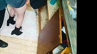 Neighbor bends over dripping wet pussy for doggystyle quickie orgasm ride