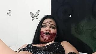 Curvy Latina Milf Allisonvega Masturbates Huge Ass In Sexy Halloween Lingerie!