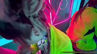 rave bathroom turns into public sloppy deepthroat tease spot