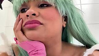 Gassy BBW Cosplay Babe Farts Loud In Public Toilet At Halloween Con!