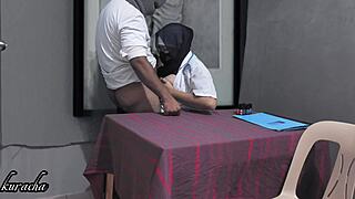 lucky patient moans in passion with curvy lady doctor squirting orgasm