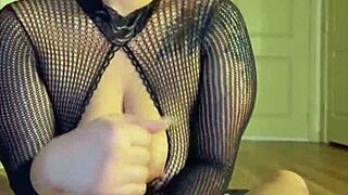 Asian girl's loving handjob grips pov cock to explosive bliss