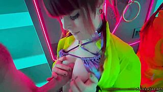 rave bathroom turns into public sloppy deepthroat tease spot