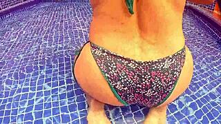 Stranger With Huge Ass Masturbates Poolside I Swap Her Dildo For Real Cock!