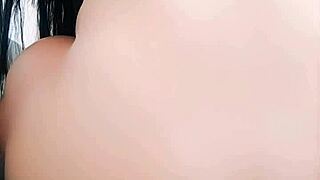 big ass teen whore bends over fucks pussy with monster dildo